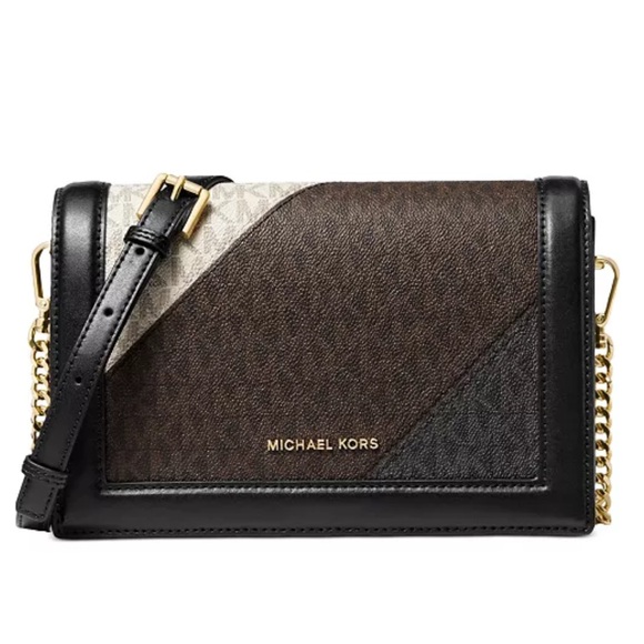 Michael Kors Jet Set Signature Small Full Flap Chain Leather Crossbody NWOT - Picture 1 of 17